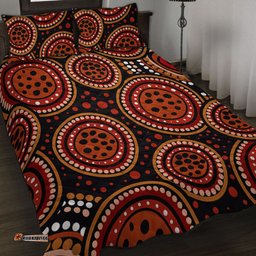 Amazing Aussie Australia Background Featuring Indigenous Dot Art Quilt Bed Set