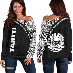 Tahiti Women's Off Shoulder Sweater - Curve Style - Bn09