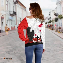 New Zealand Anzac Day Off Shoulder Sweater Lest We Forget K13