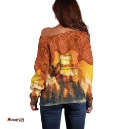 Australian Kangaroo Forests NAIDOC 2024 Off Shoulder Sweater Aboriginal Art Style