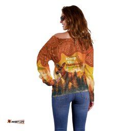 Australian Kangaroo Forests NAIDOC 2024 Off Shoulder Sweater Aboriginal Art Style