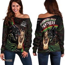 Panthers Rugby Off Shoulder Sweater The Riff Premiers Aboriginal Art