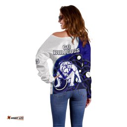 Bulldogs Rugby Off Shoulder Sweater Go Doggies Indigenous Art 08