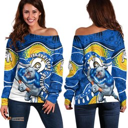 Bulldogs Mascot NRL Off Shoulder Sweater NAIDOC