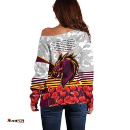 Broncos Rugby ANZAC Day 2024 Off Shoulder Sweater Camouflage Style