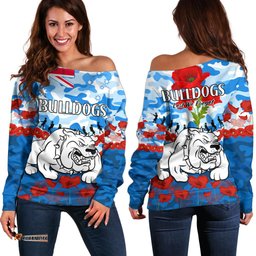 Bulldogs Rugby ANZAC Off Shoulder Sweater Lest We Forget