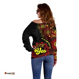 Australia Walk For Yes Off Shoulder Sweater Indigenous Voice Aboriginal Red Vibe