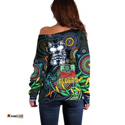 Cats Football Aboriginal Art Off Shoulder Sweater NAIDOC Indigenous Tribal