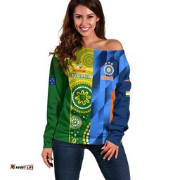 Custom Australia And India Cricket Off Shoulder Sweater World Cup Final Together