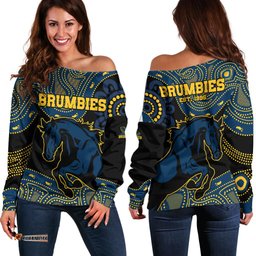 Brumbies Rugby Union Off Shoulder Sweater Australia indigenous Aboriginal