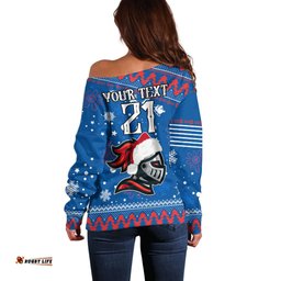 Custom Knights Rugby Off Shoulder Sweater Chirstmas Vibe 2023