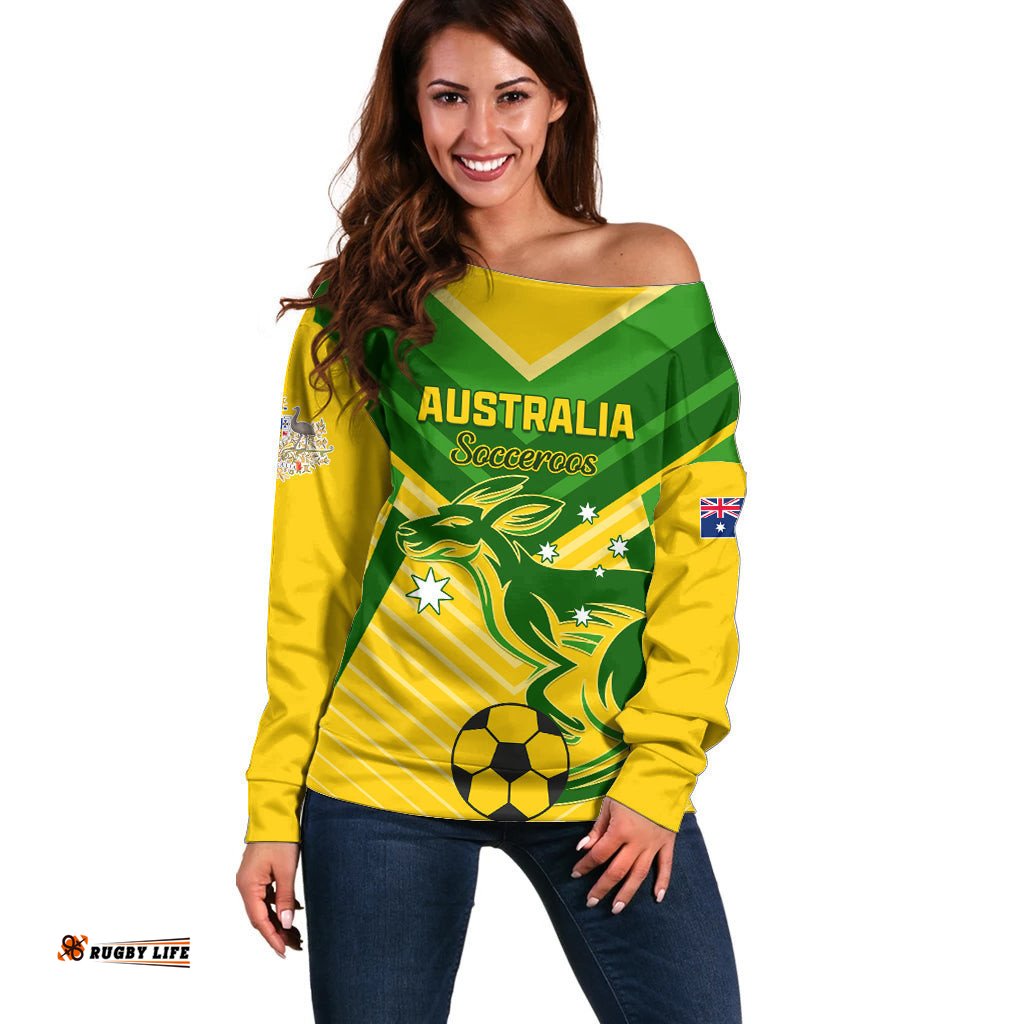 Australia Soccer Off Shoulder Sweater Go Socceroos