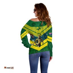 Custom Australia Rugby Off Shoulder Sweater Pacific Go Aussie Kangaroos