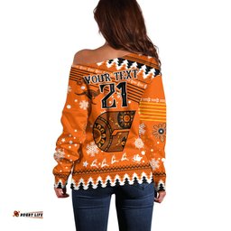 Custom Giants Football Off Shoulder Sweater Christmas Vibe 2023