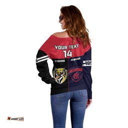 Custom Demons And Tigers Football Off Shoulder Sweater Together Sporty Version
