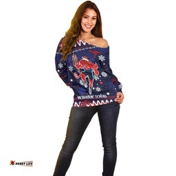 Custom Melbourne Demons Football Off Shoulder Sweater Narrm Christmas Vibe 2023