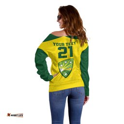 Custom Australia Cricket Off Shoulder Sweater History Champions World Cup Unique