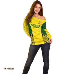 Custom Australia Cricket Off Shoulder Sweater World Cup Go Champions Indigenous