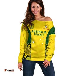 Custom Australia Cricket Off Shoulder Sweater World Cup Go Champions Indigenous