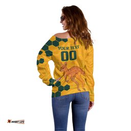Custom Australia Day Soccer Socceroos Off Shoulder Sweater We Are One And Free