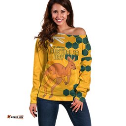 Custom Australia Day Soccer Socceroos Off Shoulder Sweater We Are One And Free