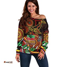 Custom Dolphins Rugby Aboriginal Art Off Shoulder Sweater NAIDOC Indigenous Tribal