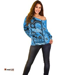Custom Adelaide Strikers Cricket Off Shoulder Sweater Happy Australia Day Aboriginal Art