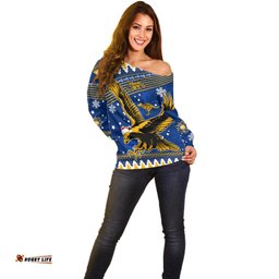 Custom Eagles Football Off Shoulder Sweater Christmas Vibe 2023