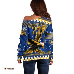 Custom Eagles Football Off Shoulder Sweater Christmas Vibe 2023