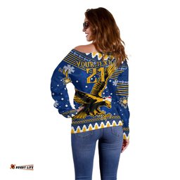 Custom Eagles Football Off Shoulder Sweater Christmas Vibe 2023