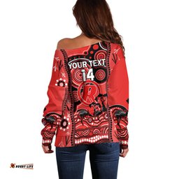 Custom Melbourne Renegades Cricket Off Shoulder Sweater Happy Australia Day Aboriginal Art
