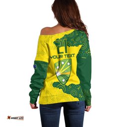 Custom Australia Cricket Off Shoulder Sweater History Commemorative World Cup Winners