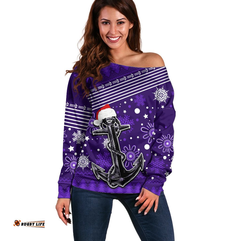 Custom Fremantle Dockers Football Off Shoulder Sweater Christmas Vibe 2023