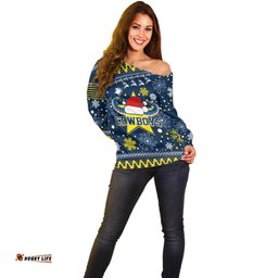 Custom Cowboys Rugby Off Shoulder Sweater Born Tough Bred Proud Christmas Vibe 2023