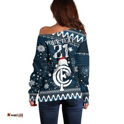 Custom Carlton Blues Football Off Shoulder Sweater Christmas Vibe 2023