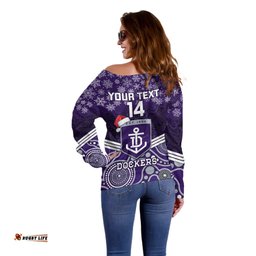 Custom Dockers Football Christmas Off Shoulder Sweater Merry Xmas Mix Aboriginal Art