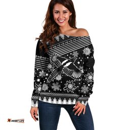 Custom Magpies Football Off Shoulder Sweater Christmas Vibe 2023
