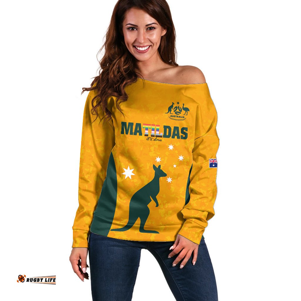 Custom Australia Matildas Pride With Kangaroo Off Shoulder Sweater