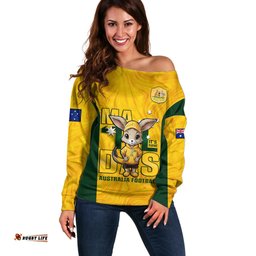 Custom Matildas Off Shoulder Sweater Australian Cute Mascot Unique Gold Version