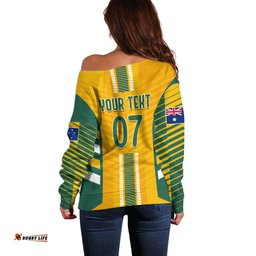 Custom Australia Soccer Off Shoulder Sweater Go Matildas Dynamic National Colors