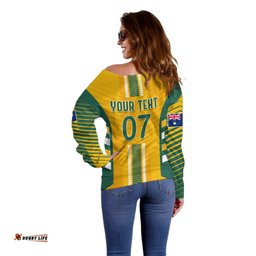 Custom Australia Soccer Off Shoulder Sweater Go Matildas Dynamic National Colors