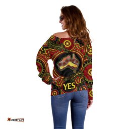 Australia Vote YES Off Shoulder Sweater Indigenous Voice Maps to Parliament Australia