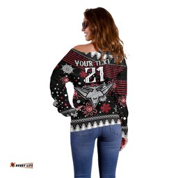 Custom Bombers Football Off Shoulder Sweater Christmas Vibe 2023