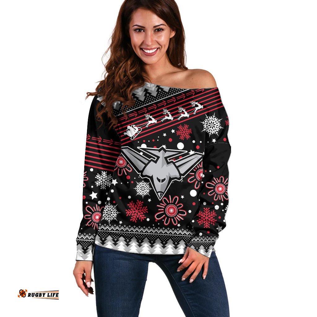 Custom Bombers Football Off Shoulder Sweater Christmas Vibe 2023