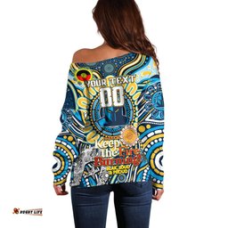 Custom NAIDOC Week 2024 Titans Off Shoulder Sweater Mascot Rugby