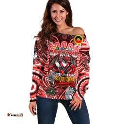 Custom NAIDOC Week 2024 Dragons Off Shoulder Sweater Mascot Rugby