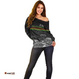 Custom Panthers Rugby Off Shoulder Sweater The Starry Night Indigenous