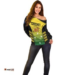 Custom Australia Cricket Off Shoulder Sweater Kangaroo Champions Go Aussies