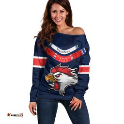 Custom Roosters Permier Off Shoulder Sweater NRL Mascot with Aboriginal