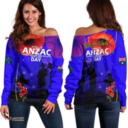 Custom Personalised Australia And New Zealand ANZAC Off Shoulder Sweater Lest We Forget 05